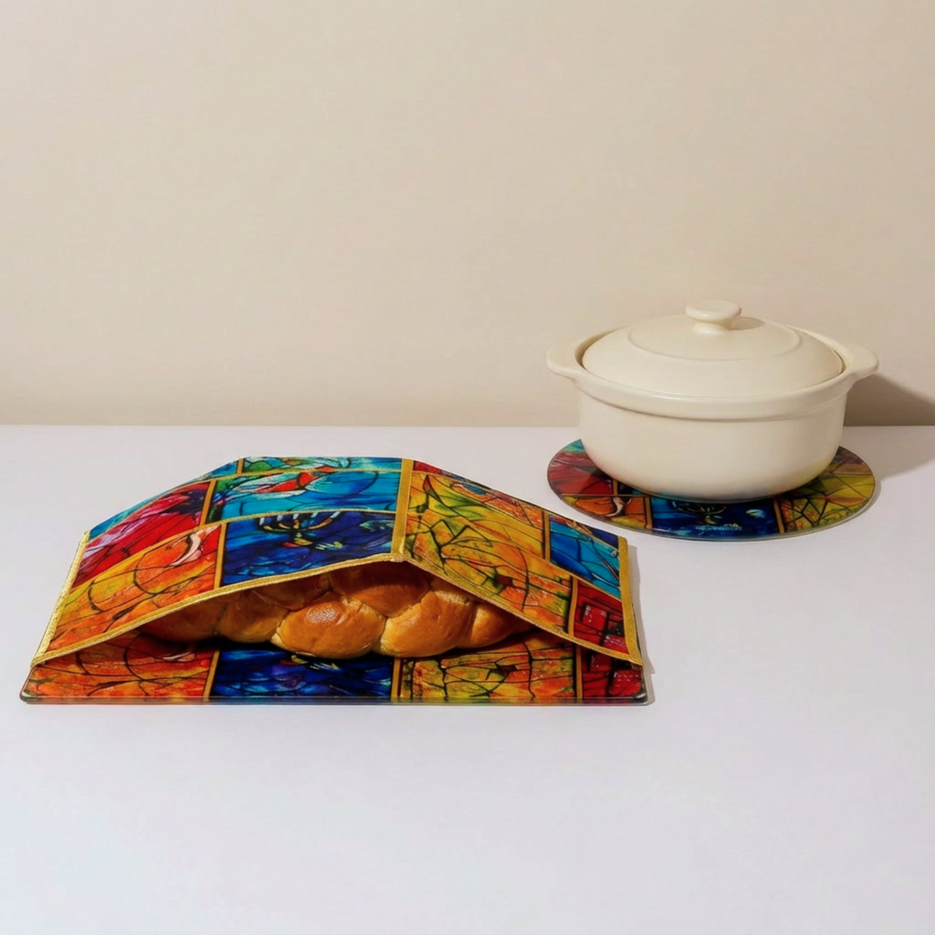 Shabbat Challah Cover Made from Sustainable Bamboo Fabric - Chagall Cover Series
