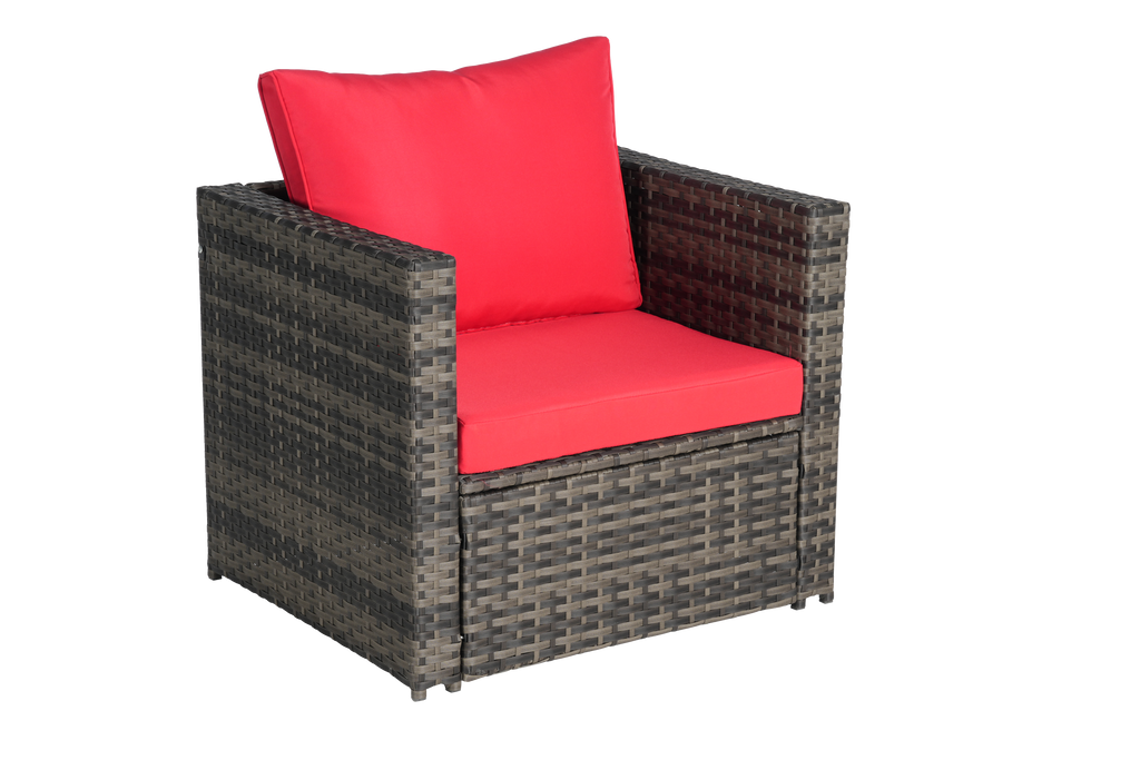 Outdoor Sofa Set PE Rattan Gray 2 Piece 360lb