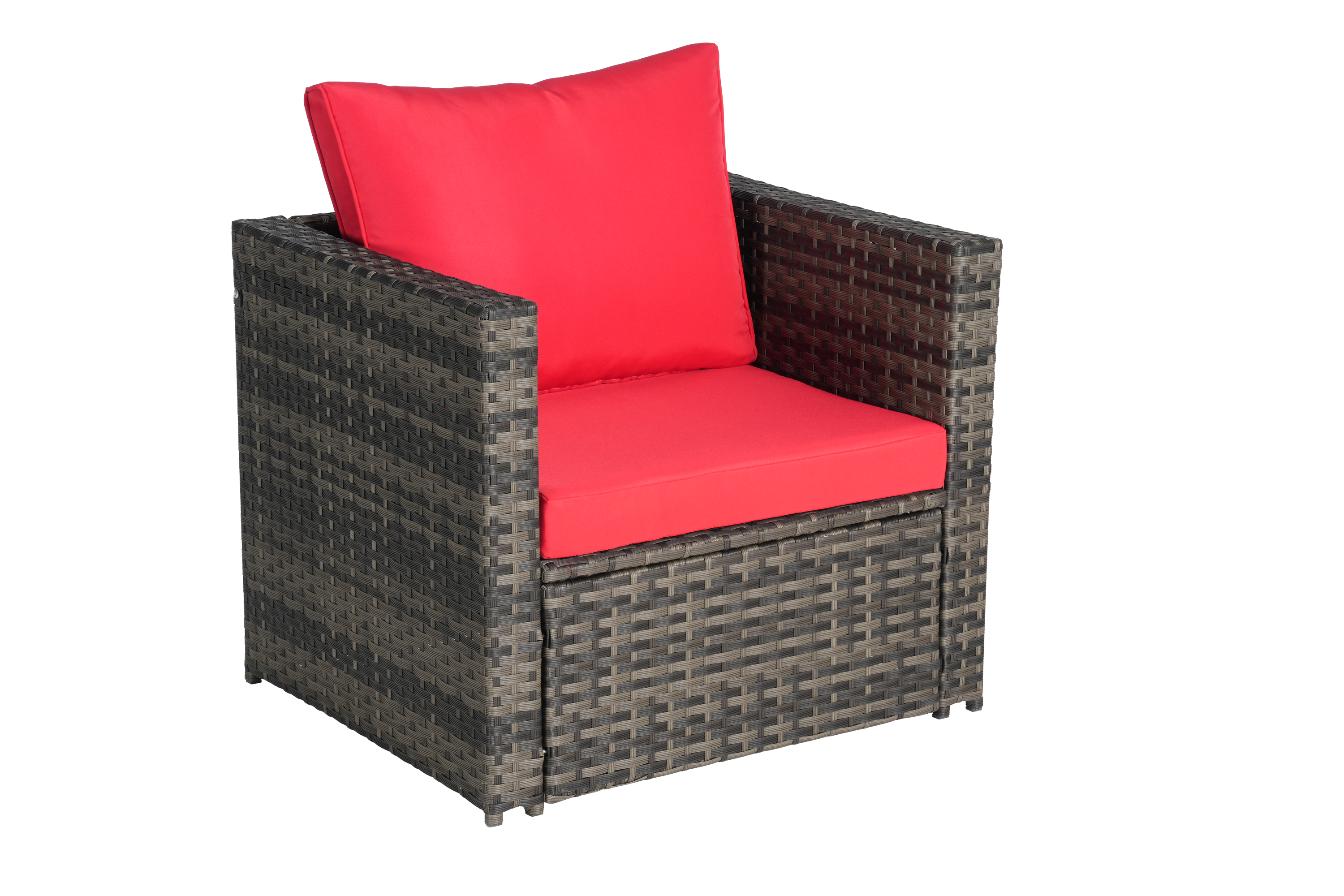 Outdoor Sofa Set PE Rattan Gray 2 Piece 360lb