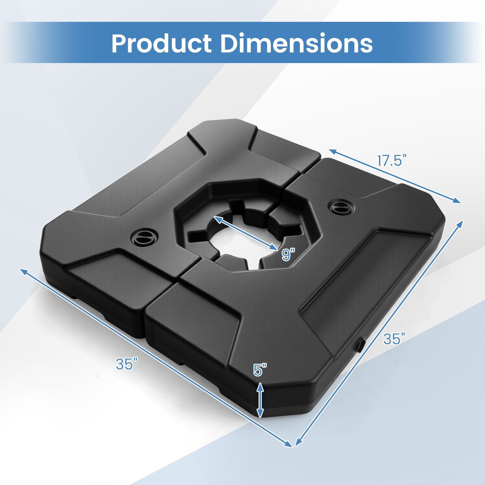 274 LBS Cantilever Patio Umbrella Base with Handles