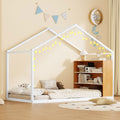 Bed House Frame With Shelves And Lights