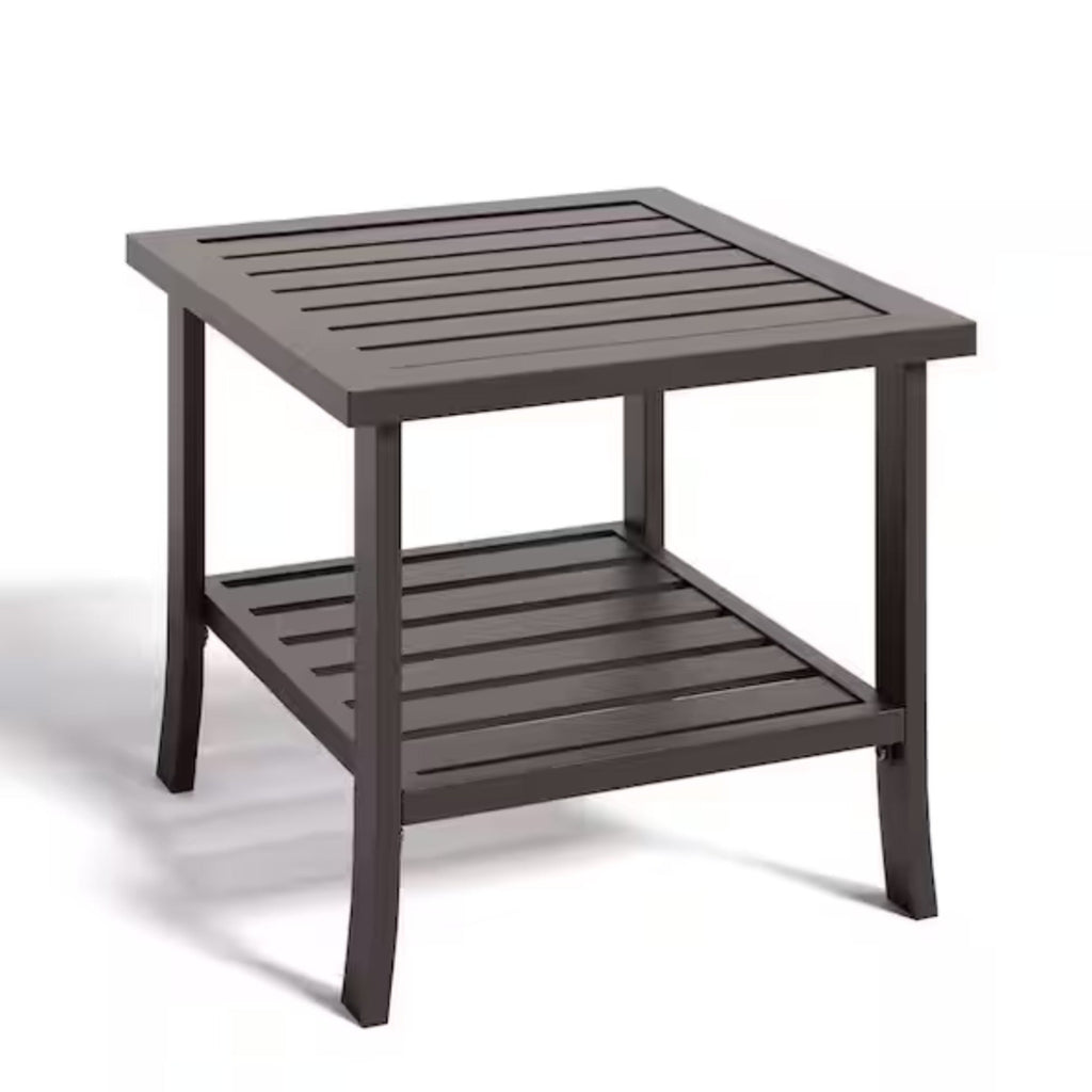 Outdoor Patio Set Steel 8 Piece Seats 9 Khaki Gray