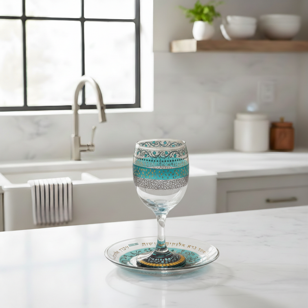 Chic Glass Kiddush Cups with Vibrant Colors – Aqua Spirit Series