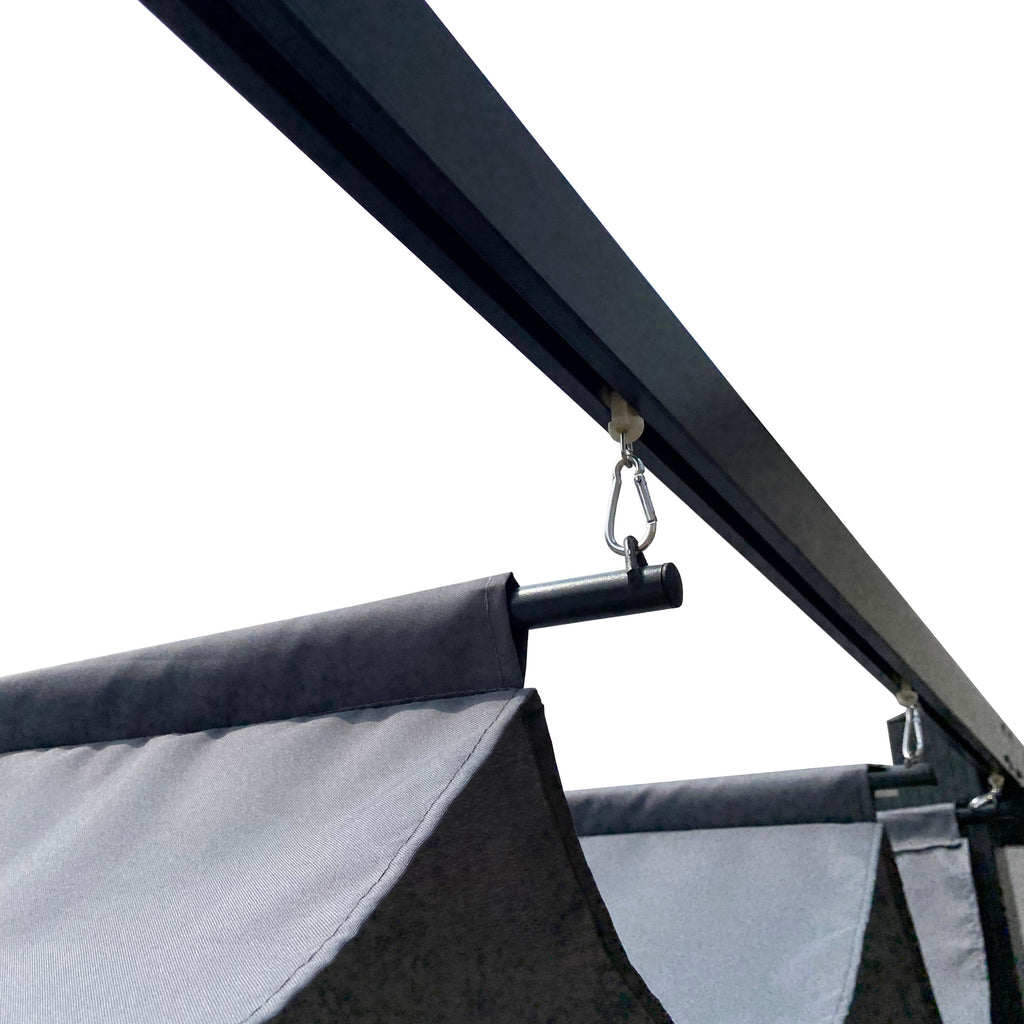 Pergola Replacement Canopy Gray Polyester UV Water-Resistant 10x10 Ft