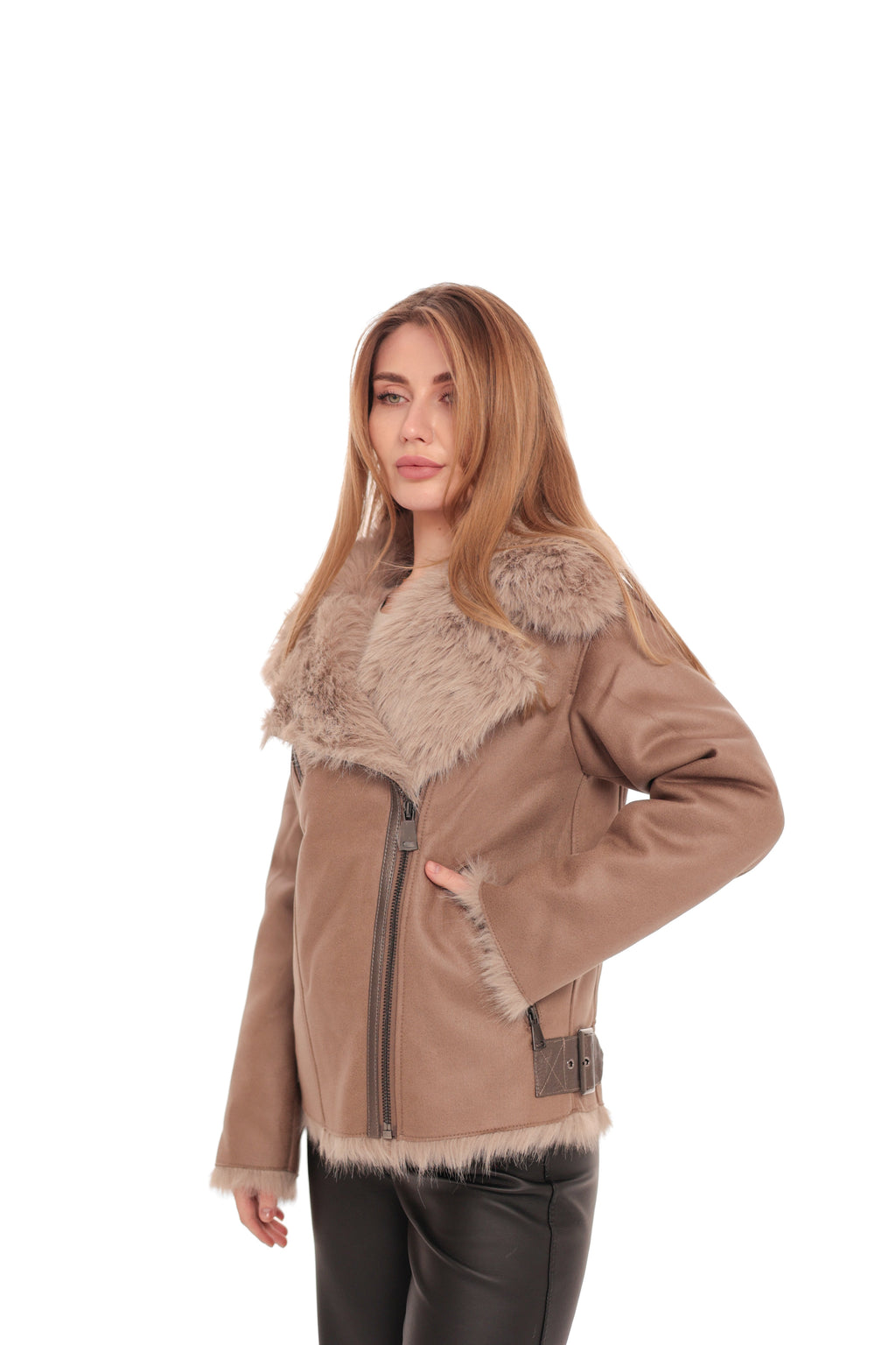 Estella Faux Fur Jacket in Mocha