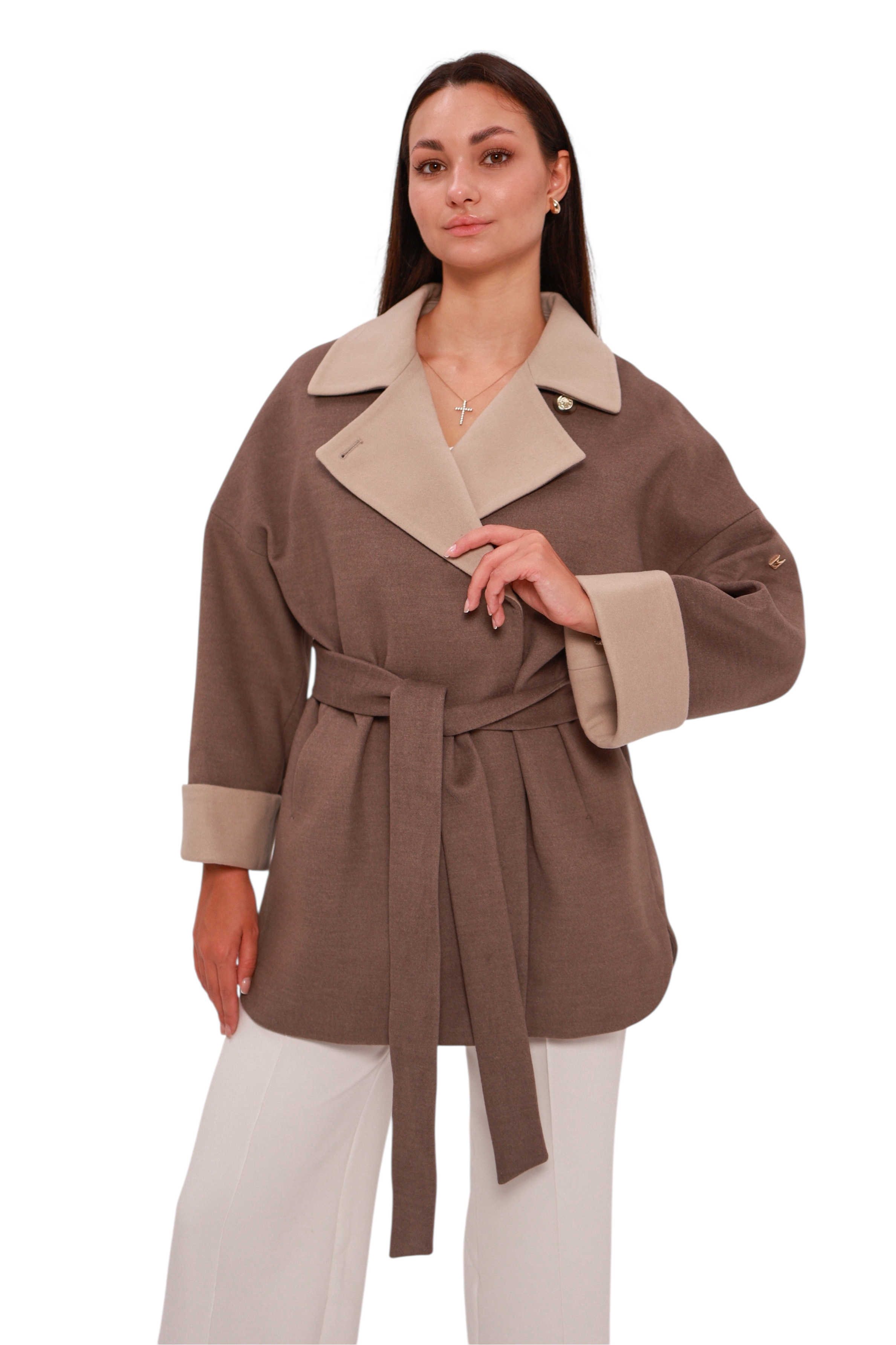 Sandro Cashmere Blend Overcoat in Latte