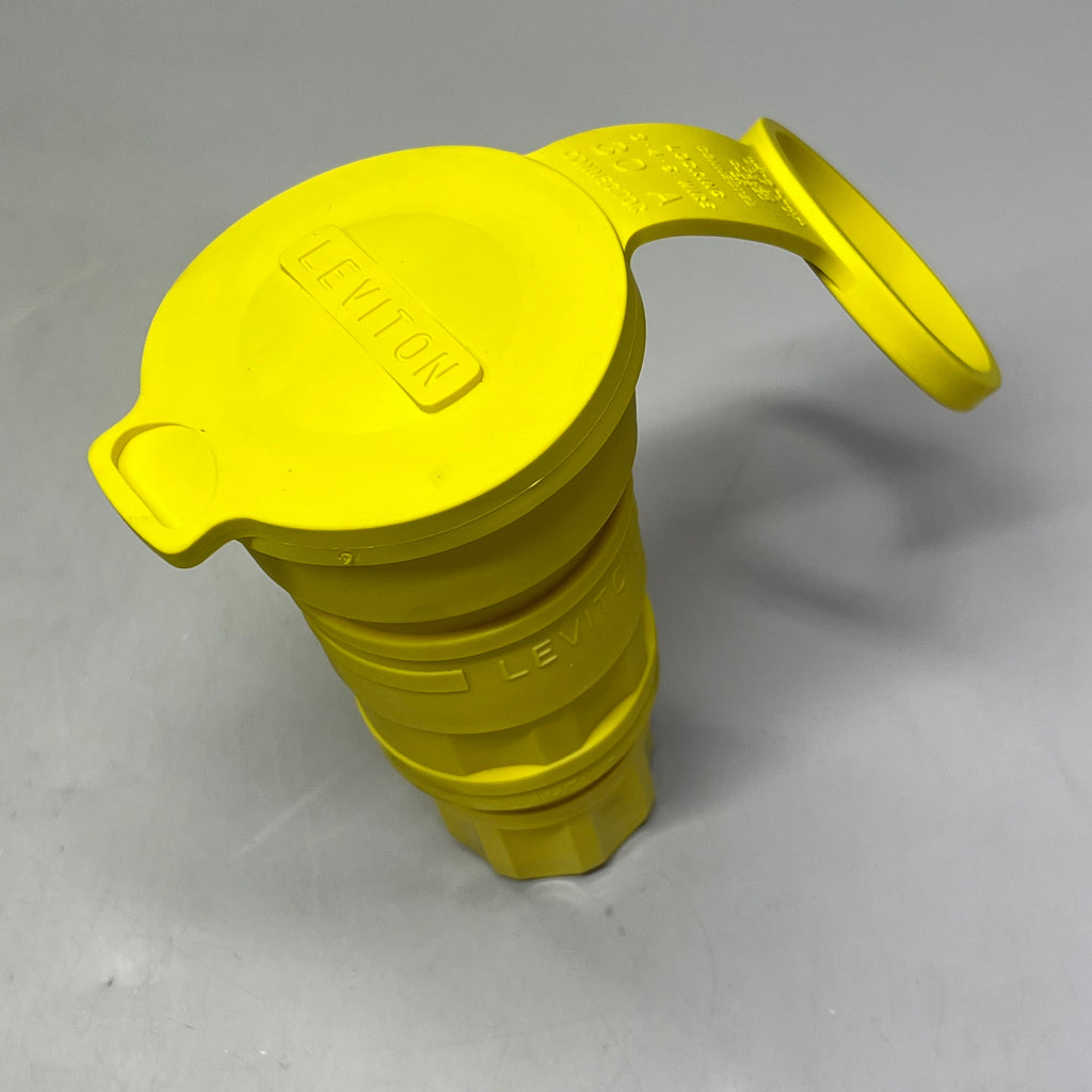 LEVITON Industrial Grade Wet Guard Connector 30 Amp, 250 Volt Yellow 162-29W48