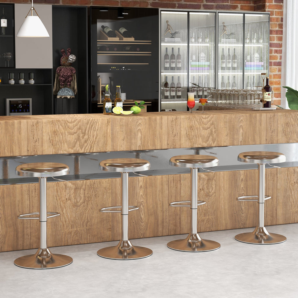 Modern Swivel Adjustable Height Bar Stool with Footrest for Pub Bistro Kitchen Dining