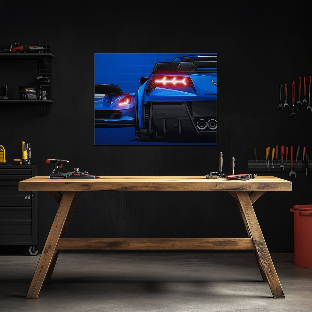 Neon LED Sports Car Wall Art Sign - Modern Automotive Garage Lighted Home Decor