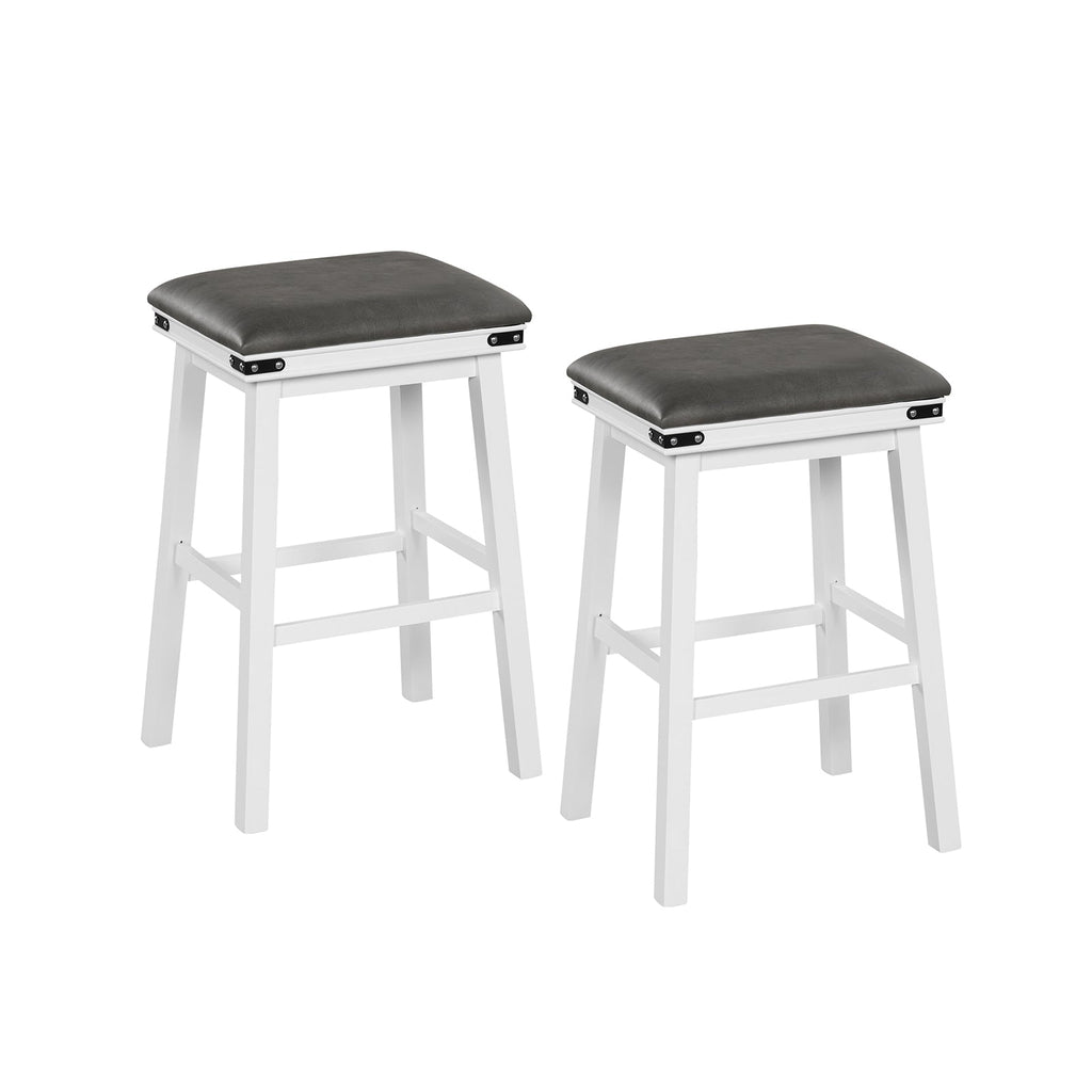 Set of 2 24/30 Inch Dining Bar Stool with Acacia Wood Frame