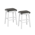 Set of 2 24/30 Inch Dining Bar Stool with Acacia Wood Frame
