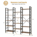 Vintage Triple Wide 5-Tier Bookcase Large Bookshelf Display Storage Shelf