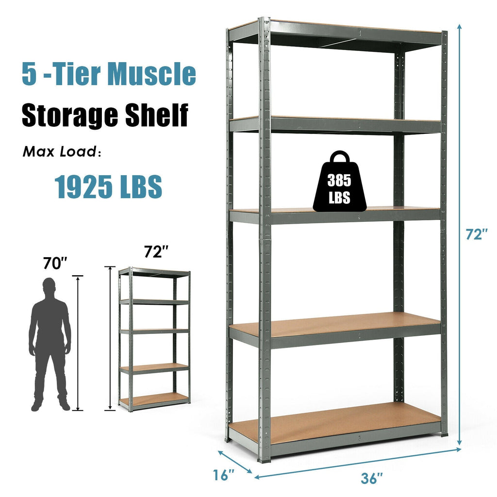 2 Pcs Storage Shelves Garage Shelving Units Tool Utility Shelves