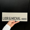 Personalized house sign made of gray concrete - HOUSE series