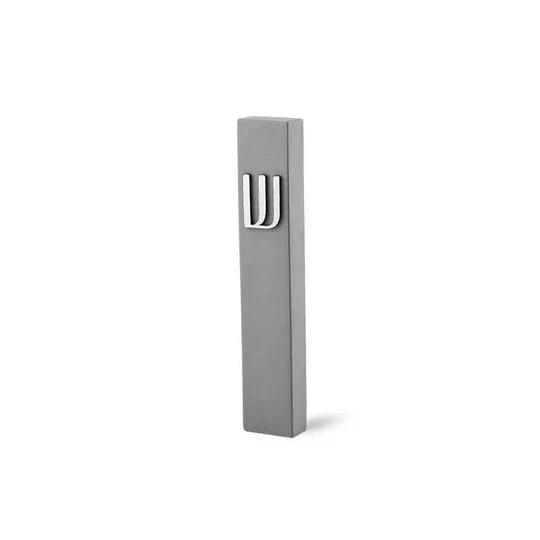 A design sign for a door made of clean concrete in gray with silver lettering - Israel series