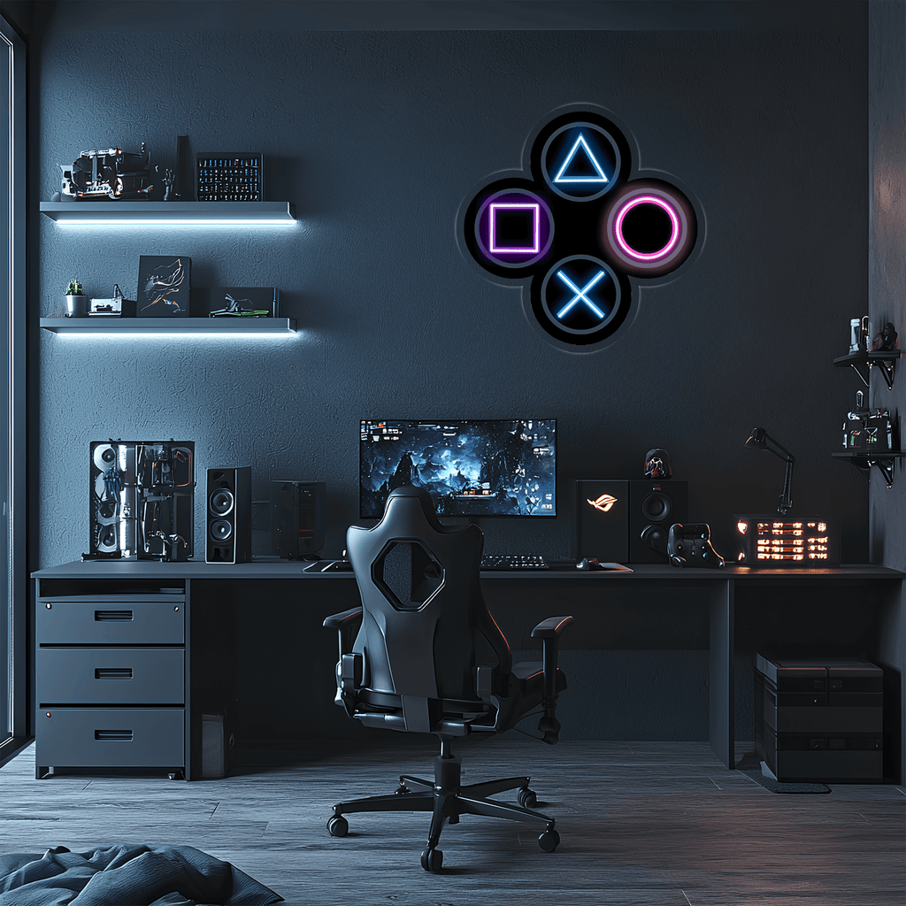 Gamer LED Neon Sign with Clear Acrylic Backing - Handcrafted Gaming Wall Decor