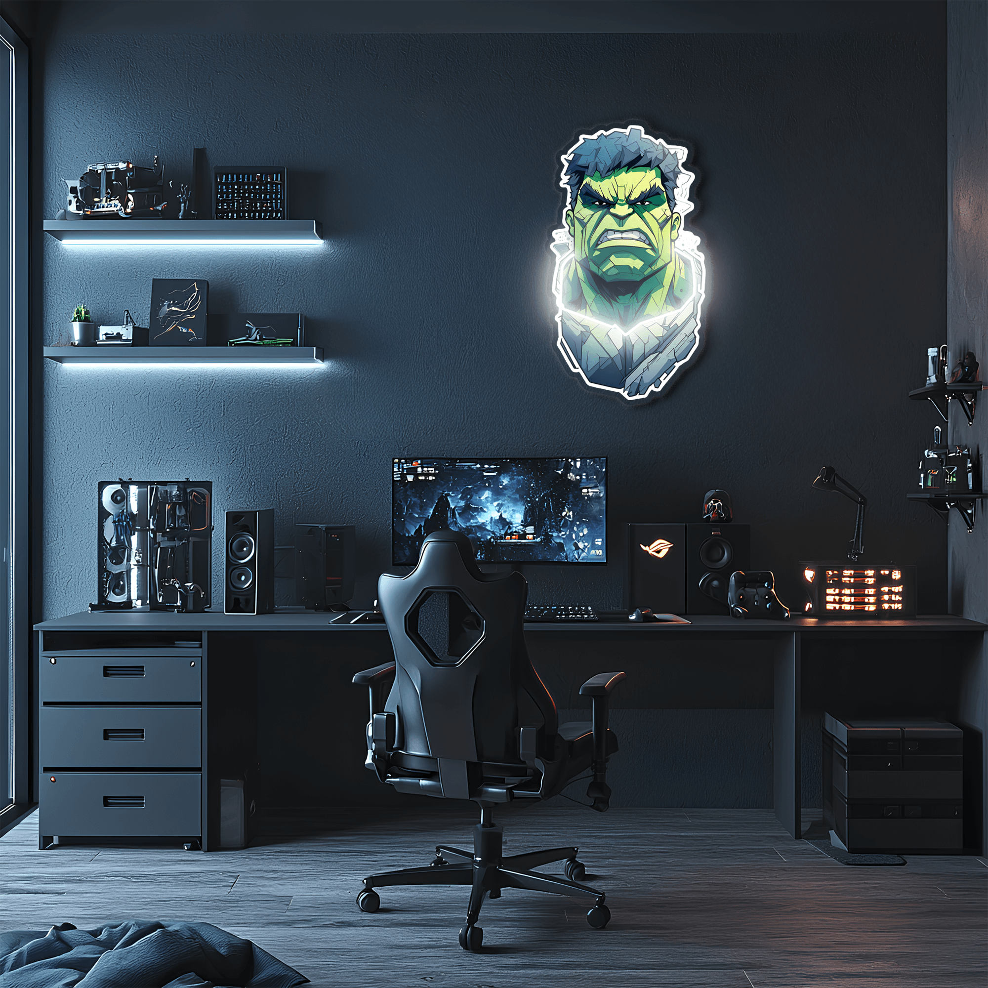 Hulk LED Neon Sign - UV Print Technology Hand-Crafted Bedroom Game Room Wall Decor