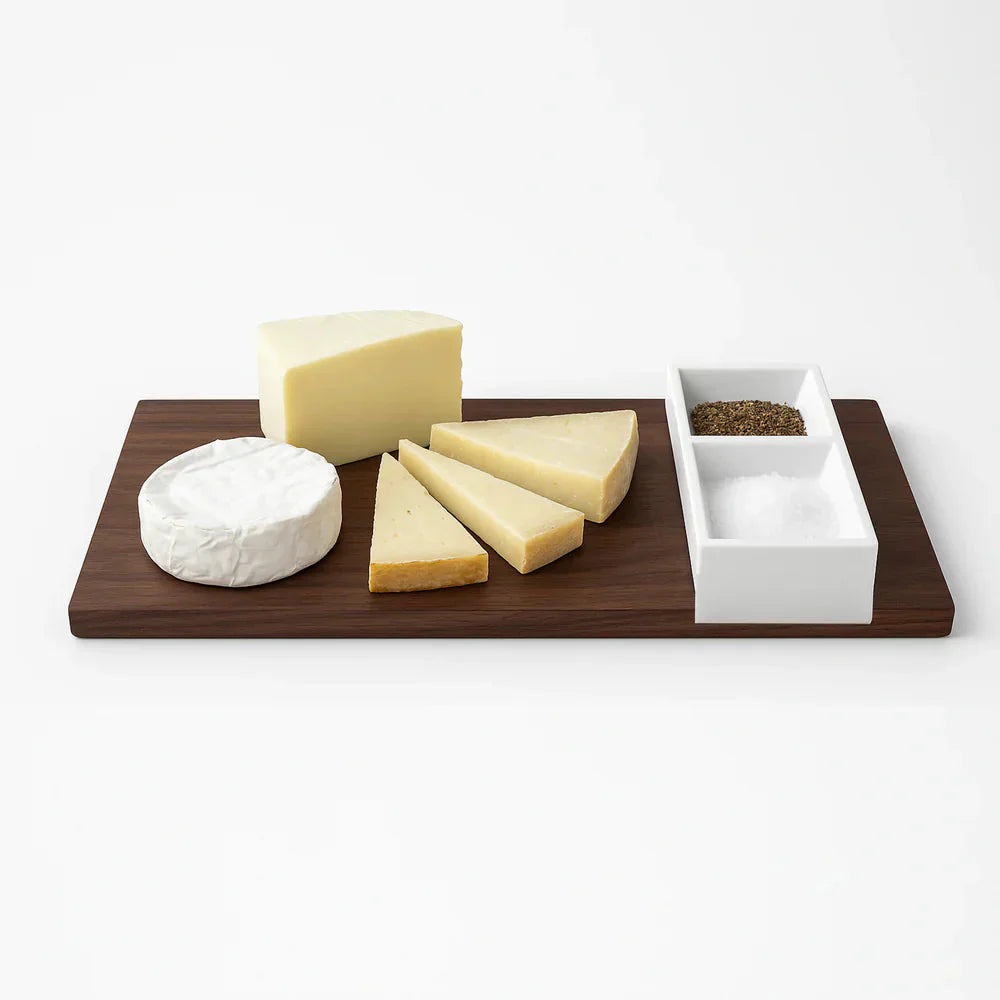 Modern Serving Board with Concrete Accent – Espresso Series