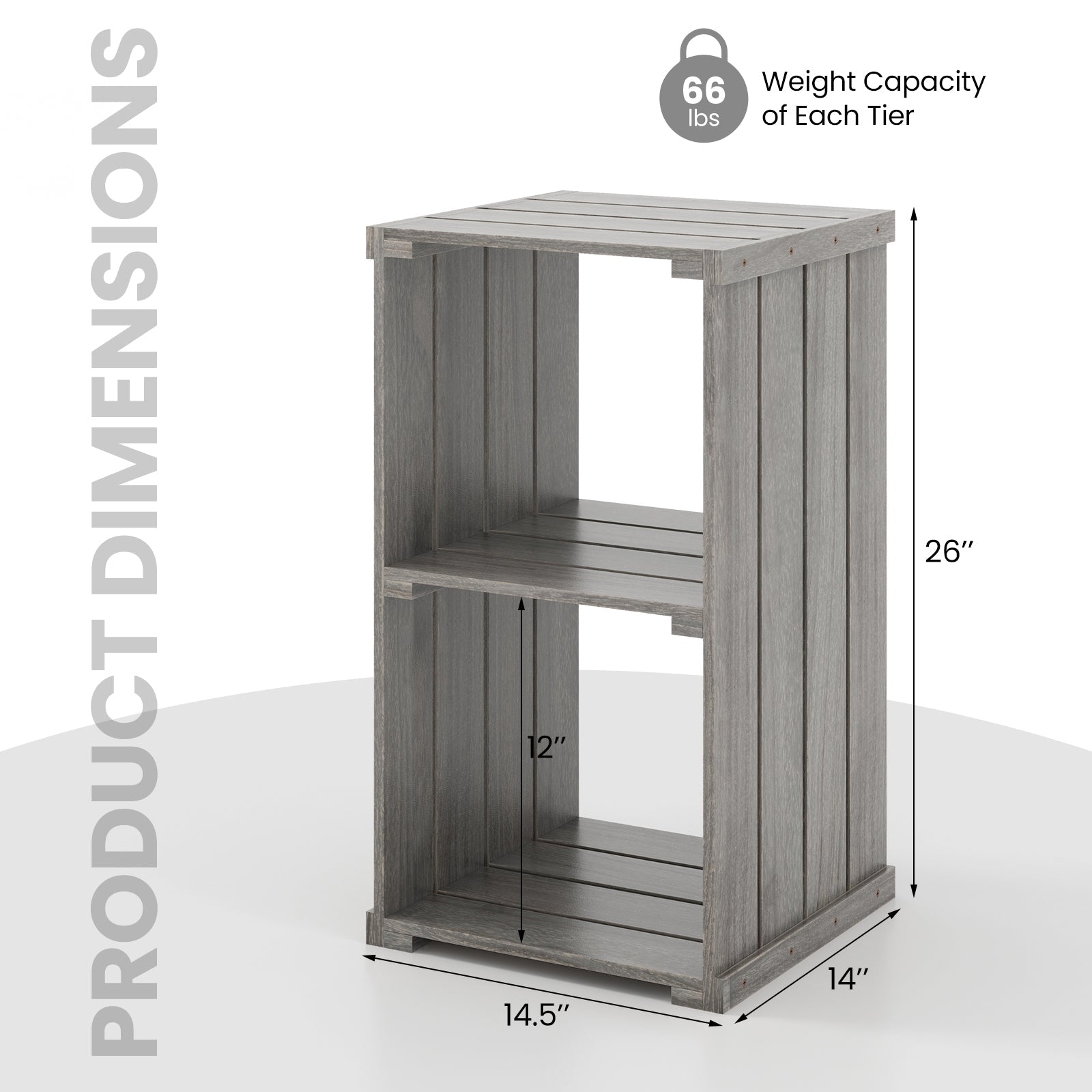 2-Cube Storage Shelf with Open Back and 3-Tier Shelf