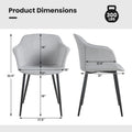 Set of 2 Upholstered Dining Chair with Ergonomic Backrest Design