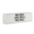 2-Door Shoe Bench Storage Cabinet with Adjustable Shelves