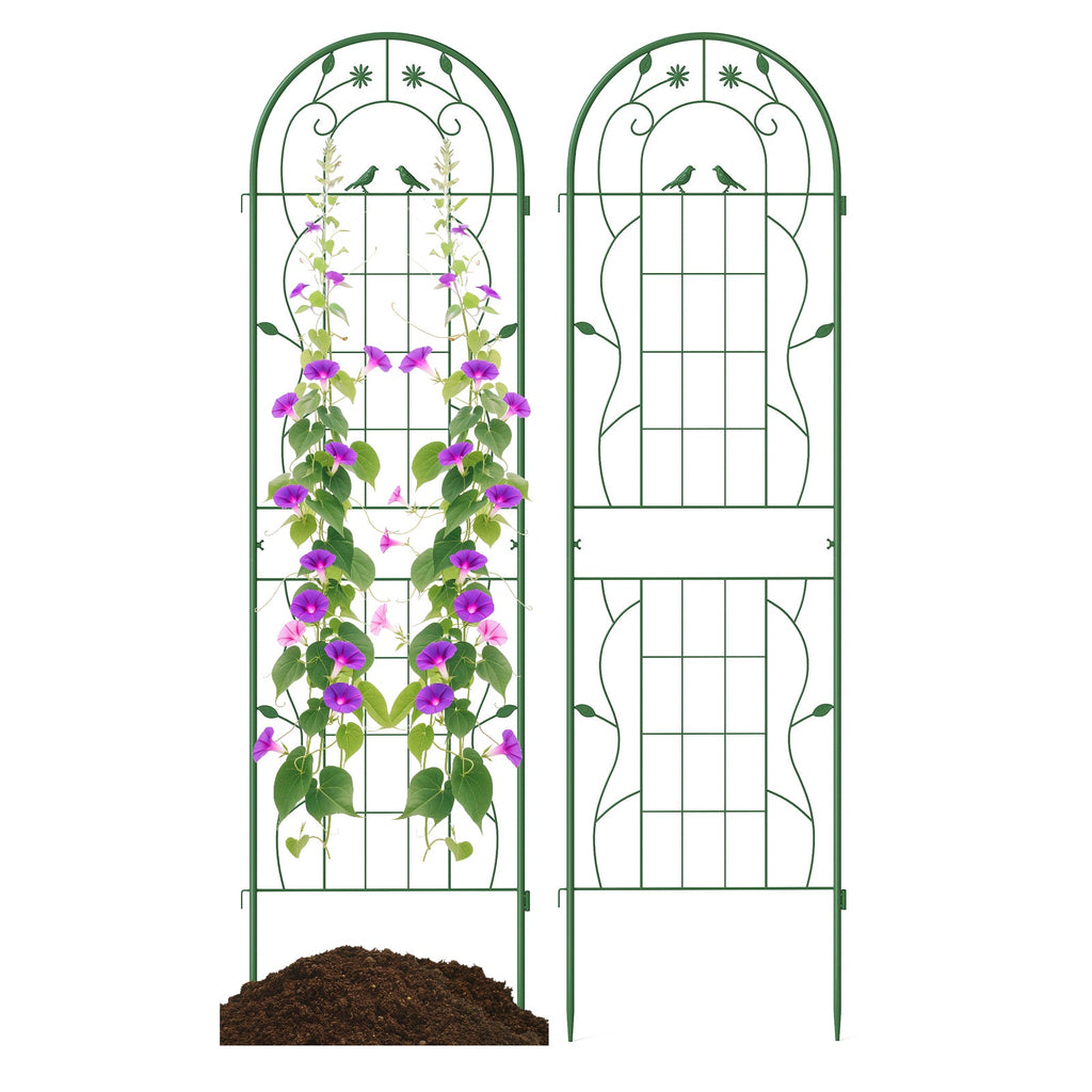 2 Pack 71 x 20 Inch Metal Garden Trellis Rustproof Plant Support for Climbing Plants