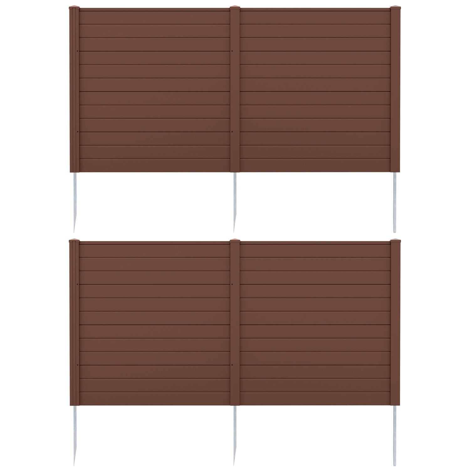 2 Panels 48 x 48 Inch Air Conditioner Trash Can Pool Equipment Enclosure-Brown