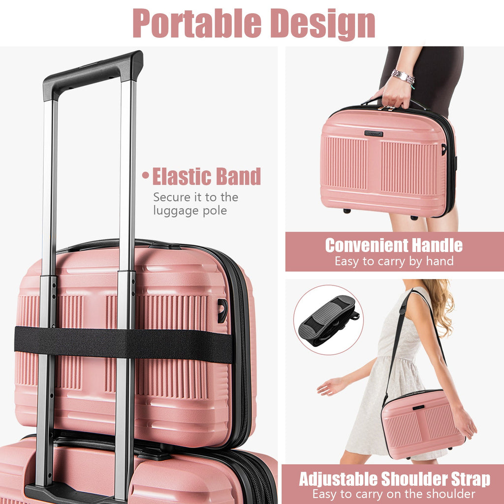 2-Piece Luggage Set 20 Inch Carry-on Suitcase and 14 Inch Cosmetic Case