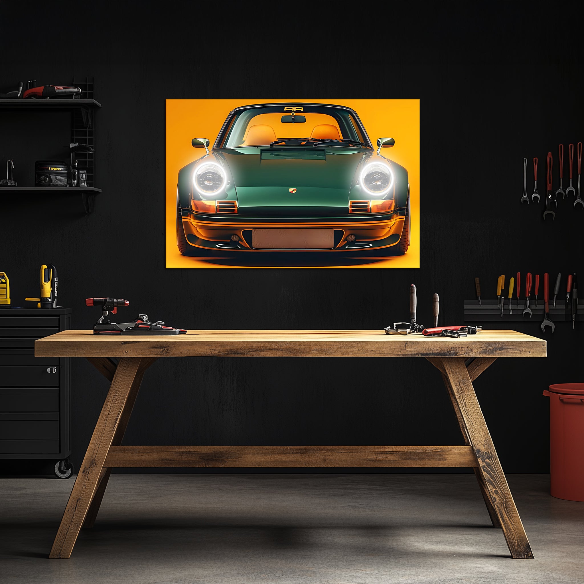 Neon LED Car Wall Art Sign - Illuminated UV Acrylic Decor