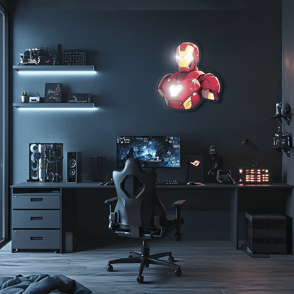 Ironman Neon Wall Sign - LED Light with Clear Acrylic Backing
