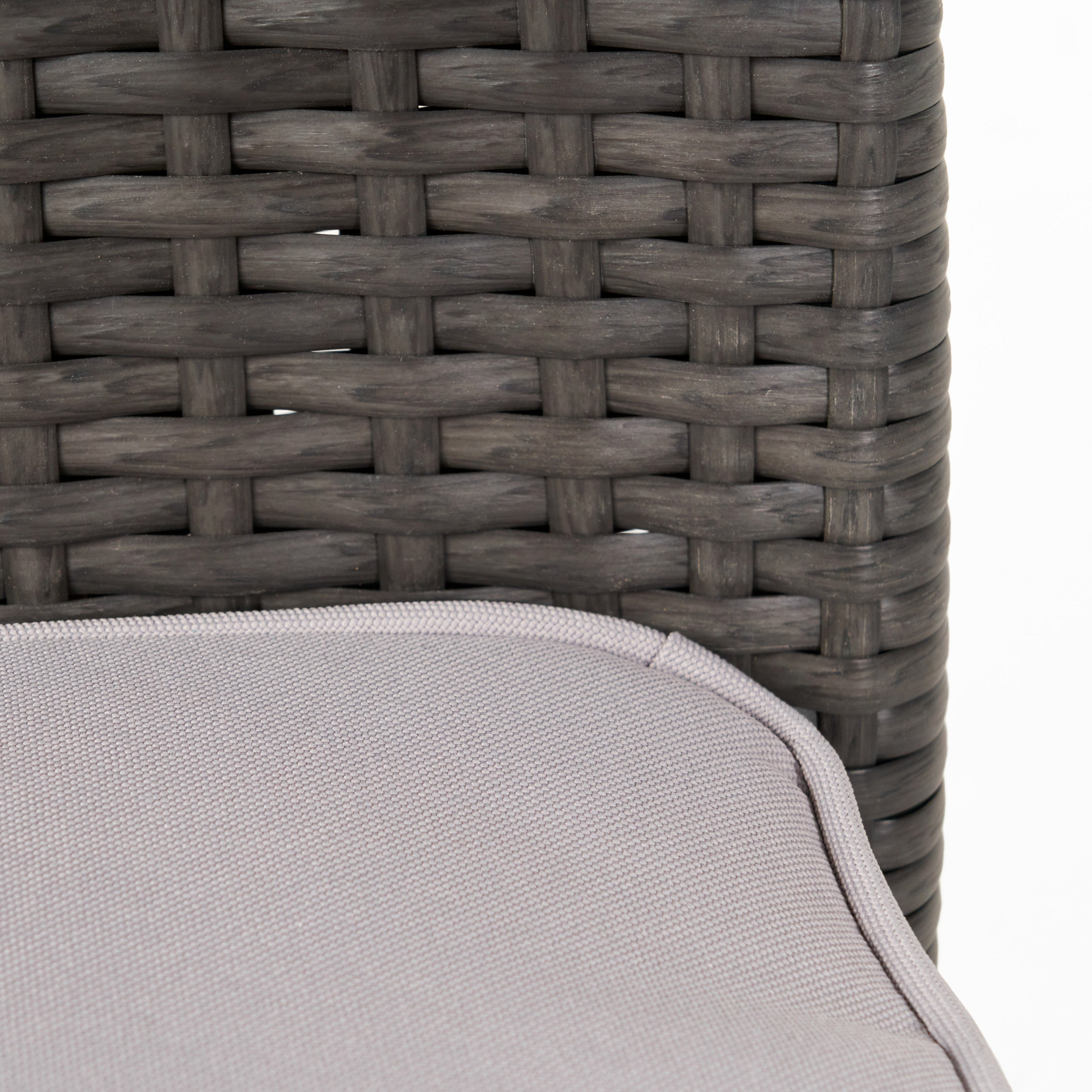 Outdoor PE Rattan Stacking Chair with Iron Frame and Cushions (Set of 4)