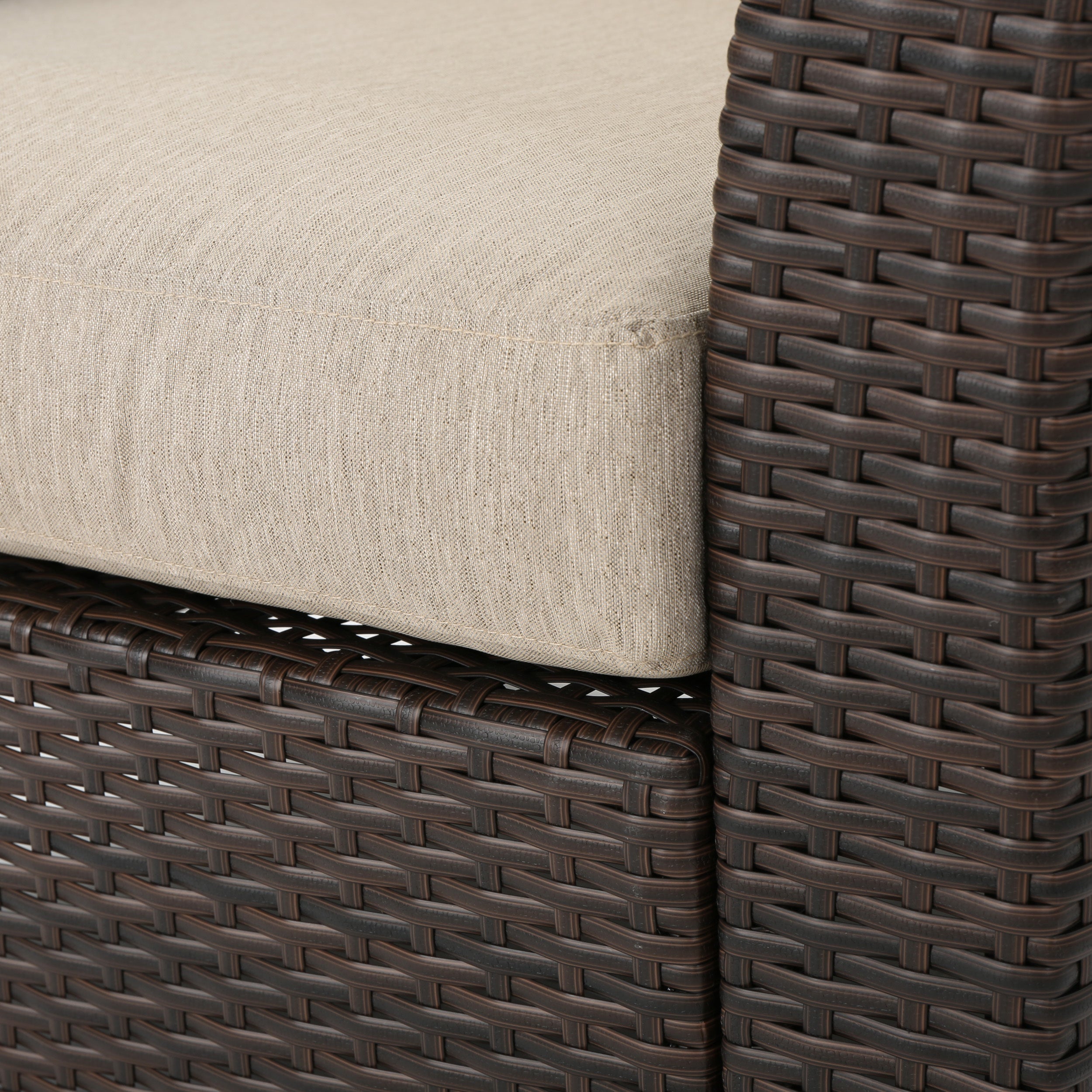 Club Chair PE Rattan Iron Brown Modern Outdoor