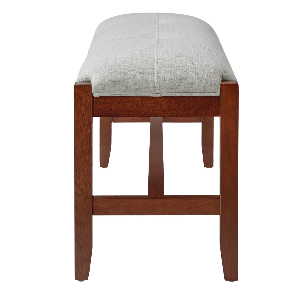 4-Piece Dining Set, 1 Marble-Look Table with 2 Upholstered Chairs and 1 Bench