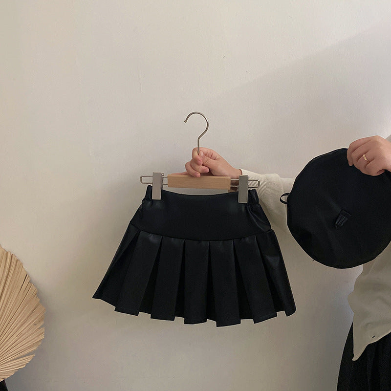 Sweet Bow-knot Knit Sweater And Pleated Skirt For Little Girls New Autumnwinter Collection