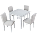 Dining Table Set With Crystal Decoration And Upholstered Chairs