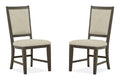 Westley Falls - Step Up Side Chair With Upholstered Seat & Back (Set of 2) - Dark Brown