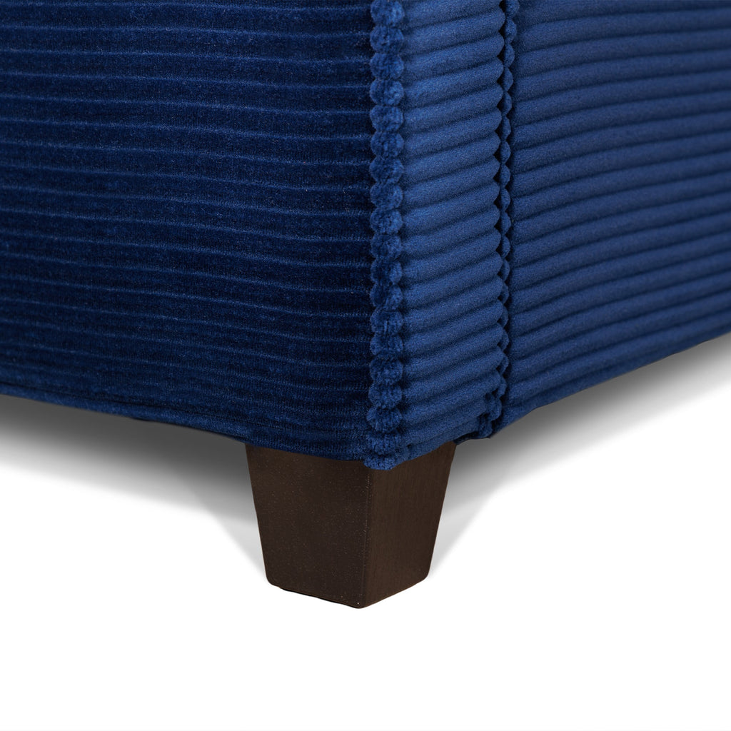 Loveseat Modern Corduroy Blue Removable Cushions Padded Arms 57 In 375 LB
