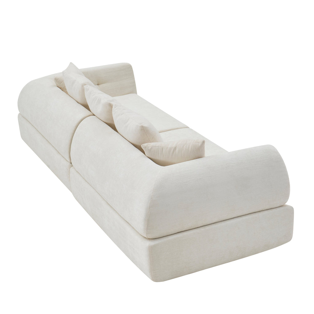 Sectional Sofa Cloud Modular White 4 Seat 104 In No Assembly Deep Seat