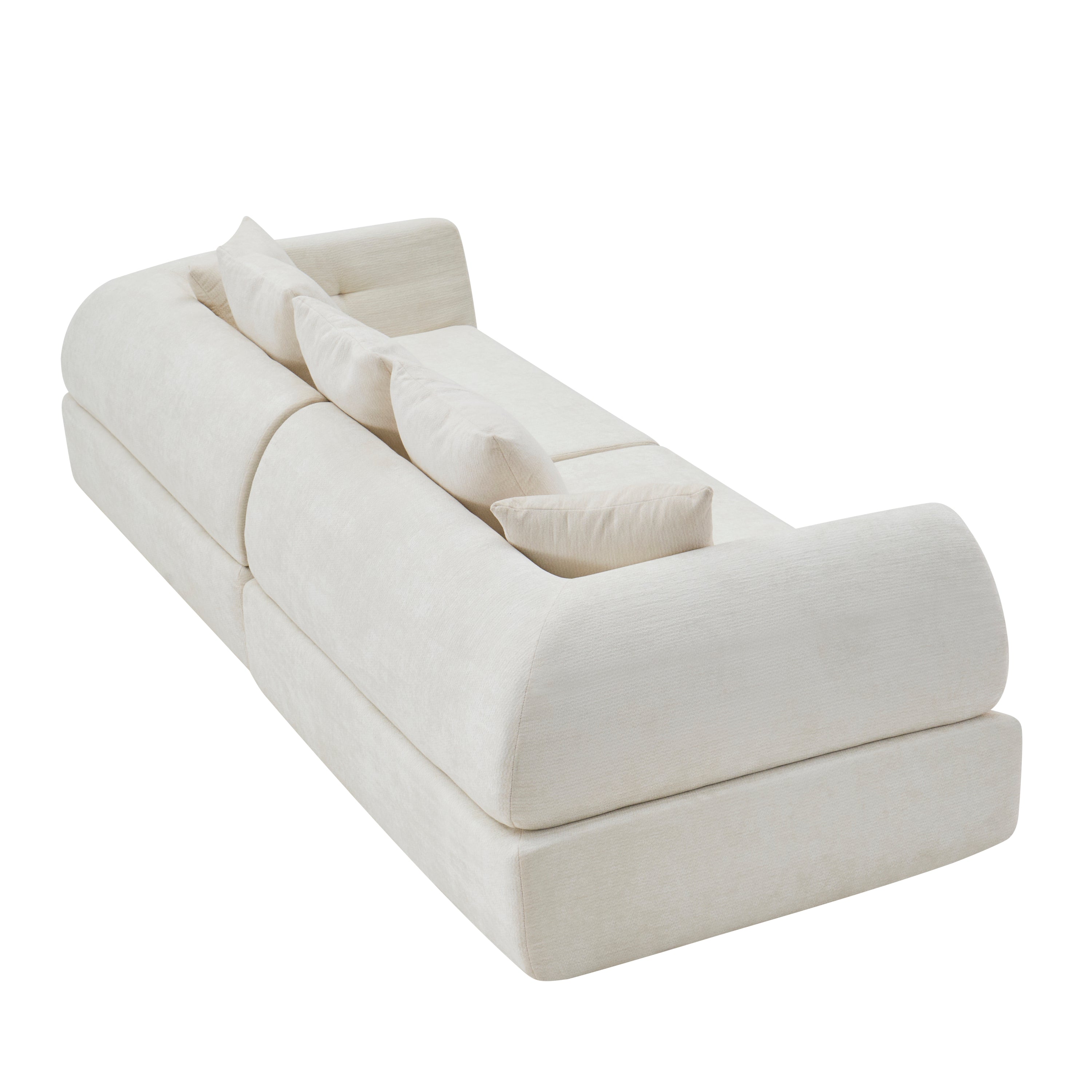 Sectional Sofa Cloud Modular White 4 Seat 104 In No Assembly Deep Seat