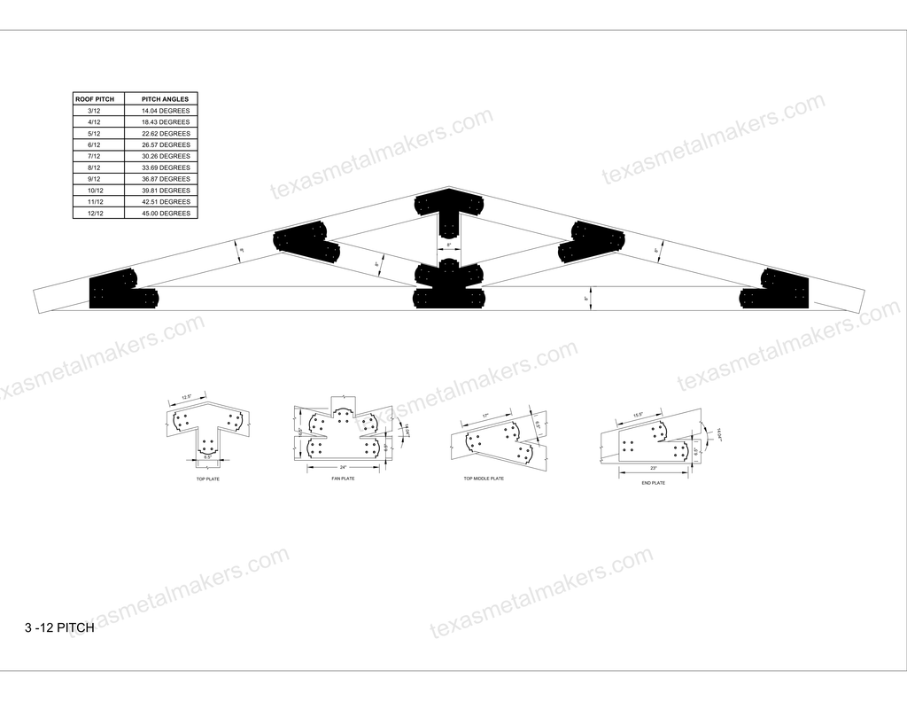 Decorative Design Timber Truss Brackets for 8x8 Posts, 8" Timber Truss Brackets