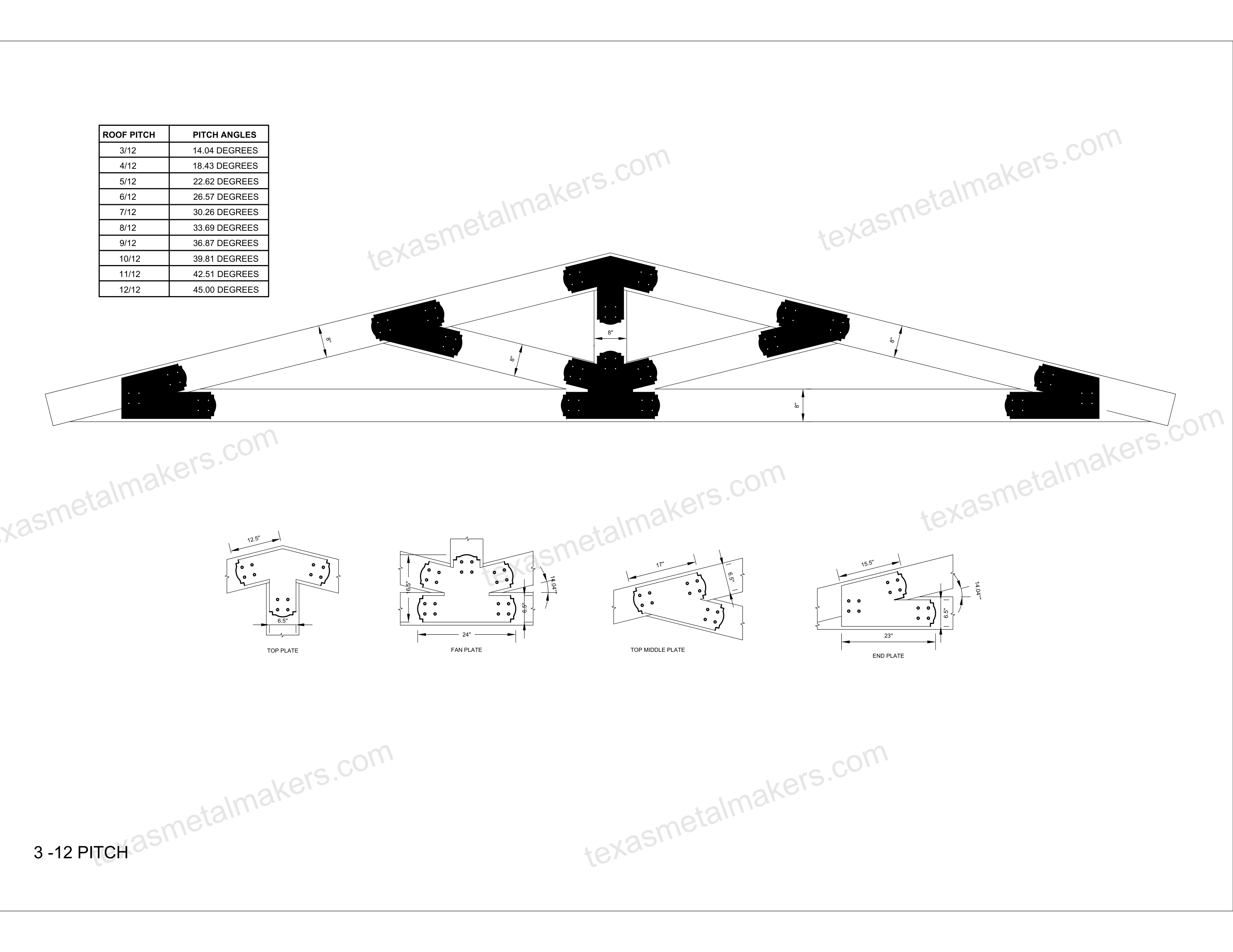Decorative Design Timber Truss Brackets for 8x8 Posts, 8" Timber Truss Brackets