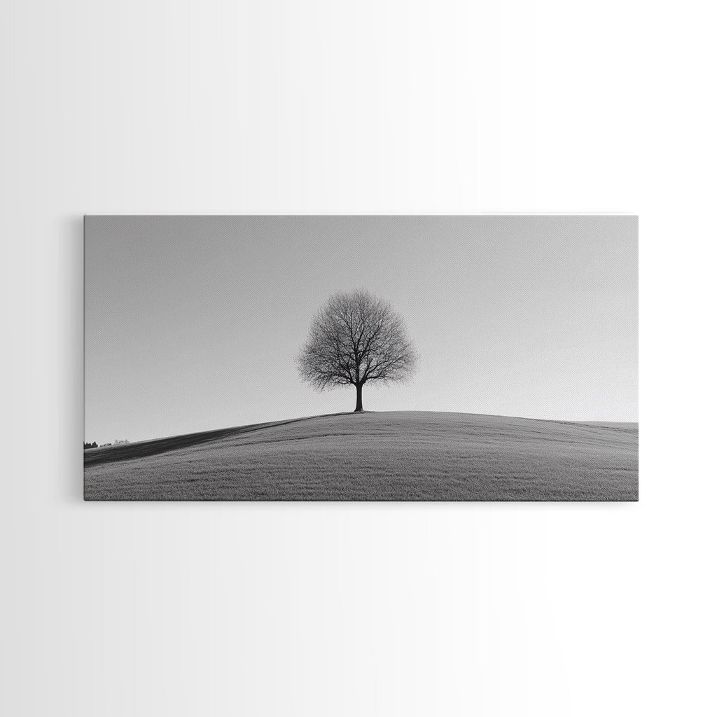 Loneliness - Framed Canvas Print Ready To Hang Wall Art - Thought Provoking Art - Moody Wall Art - Moody Painting - Black and White Dead Tree Art