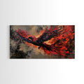 Grunge Phoenix Painting, Framed Canvas Print, Vibrant Phoenix Wall Art Print, Mythical Poster Art, Printed Wall Art