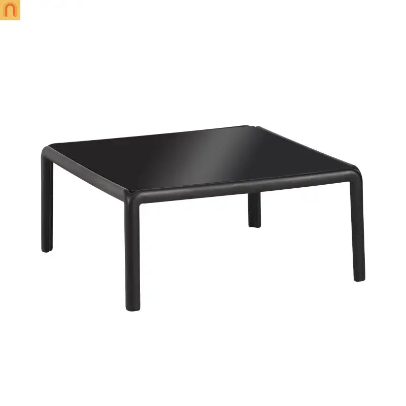 Outdoor Conversation Set Plastic Black Gray Cushion 3 Piece Seats 2