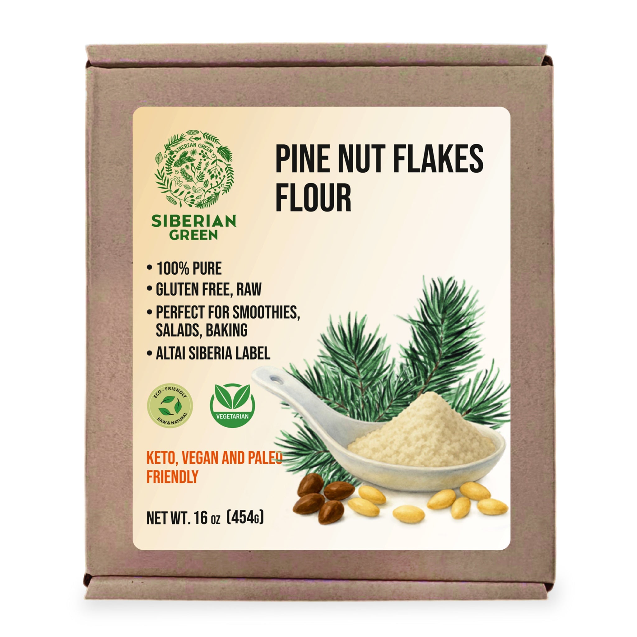 Siberian Pine Nut Flour (Kernel Powder) – 454g / 1 lb