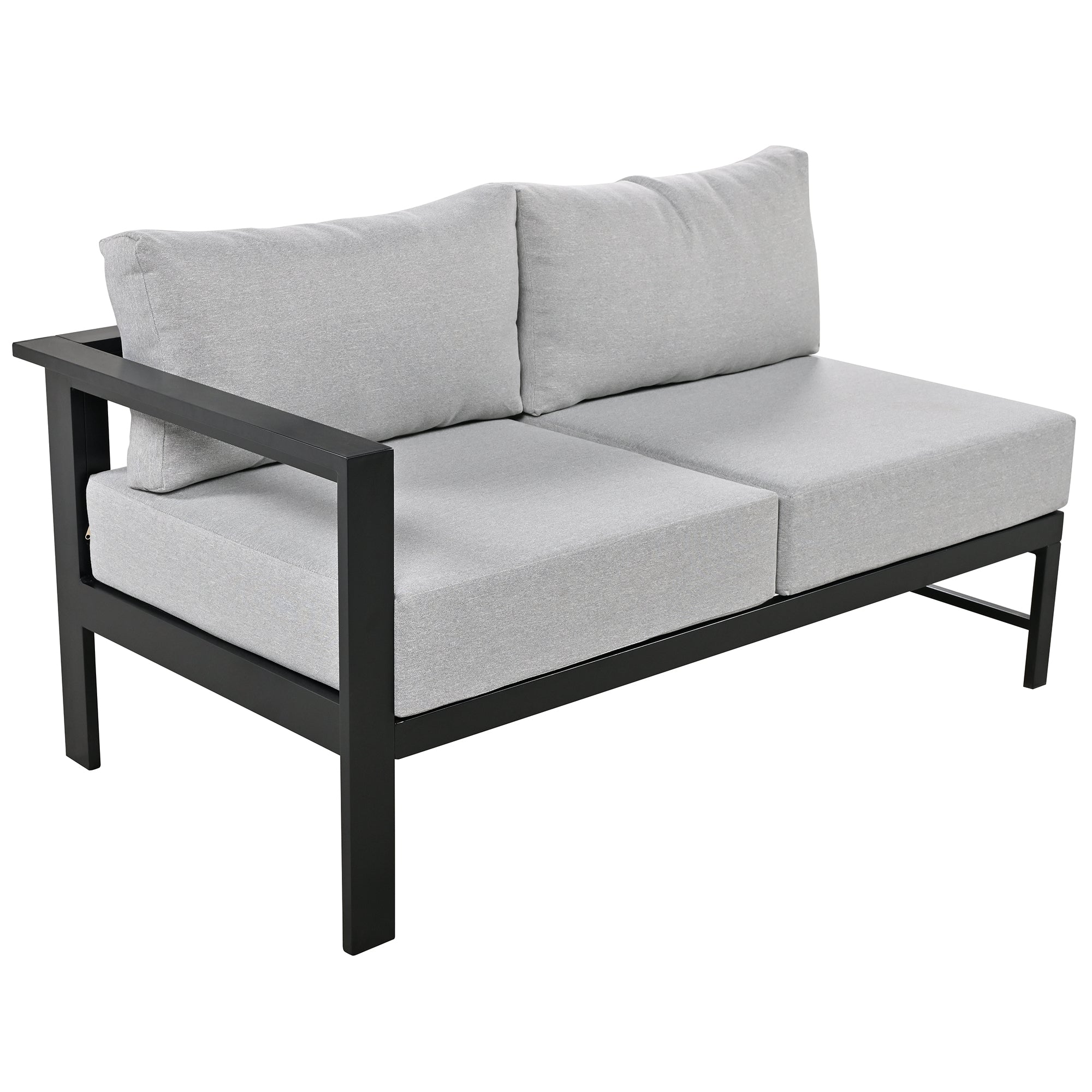 Outdoor Sectional Set Iron Gray U-Shape Seats 5 to 6 5.9 In Cushion