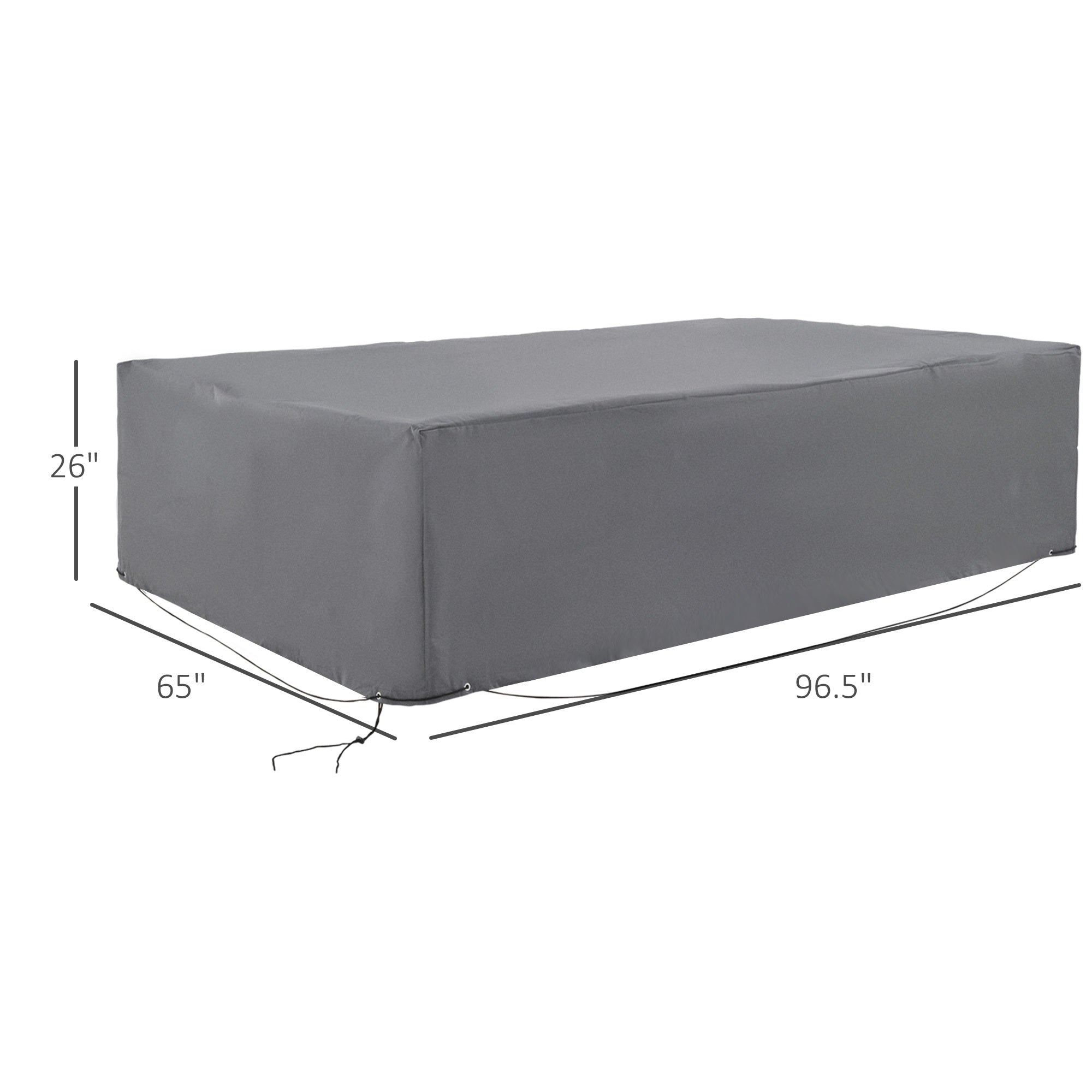 Outdoor Sectional Cover Oxford Fabric Gray Waterproof 97 x 65 x 26 In