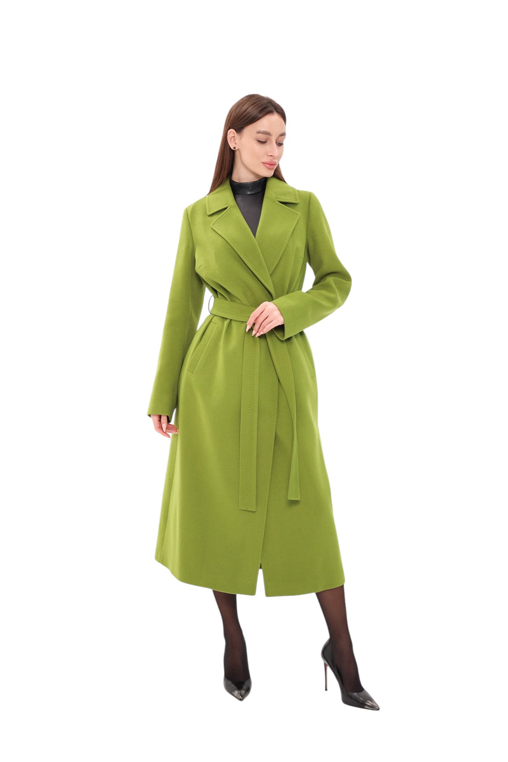 Astoria Classic Wraparound Wool Blend Overcoat in Pistachio
