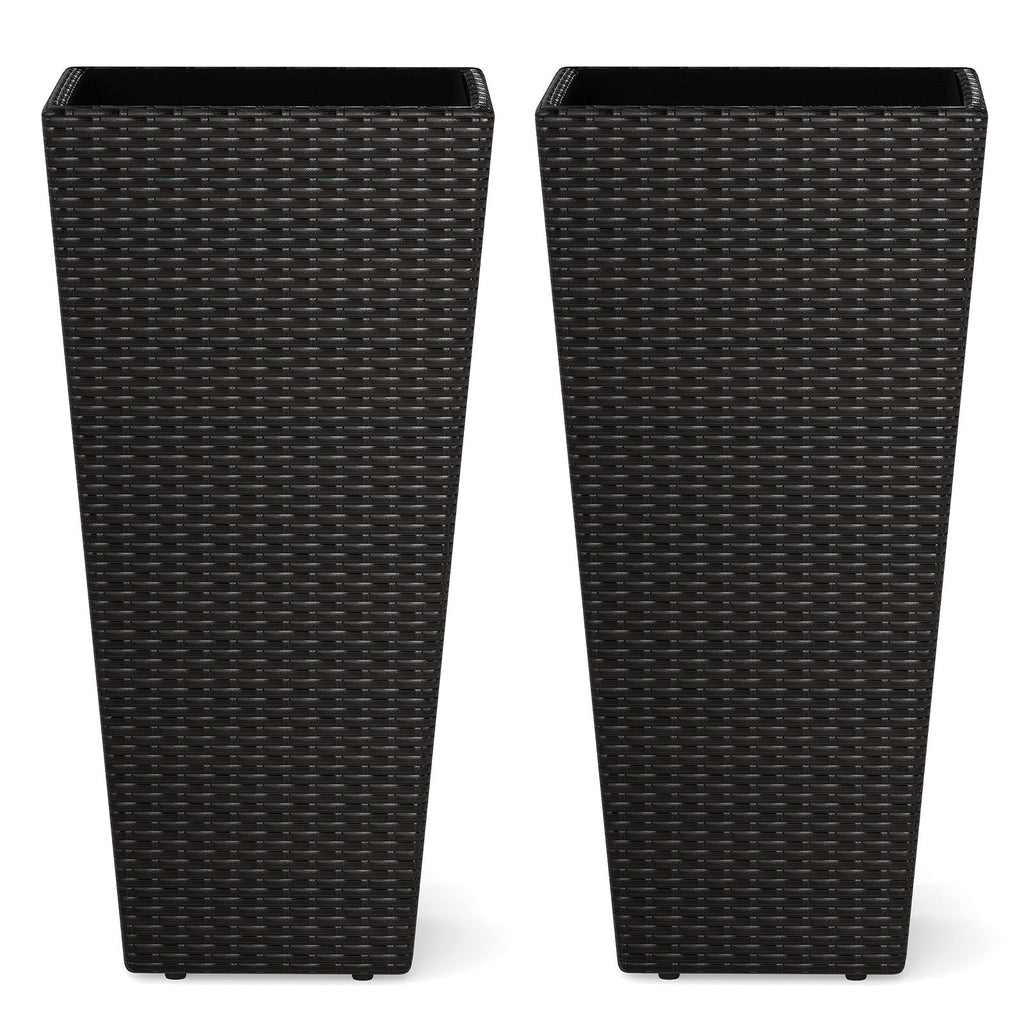 30 Inch Modern Decorative Planter Pots Set of 2 with Open-ended Base