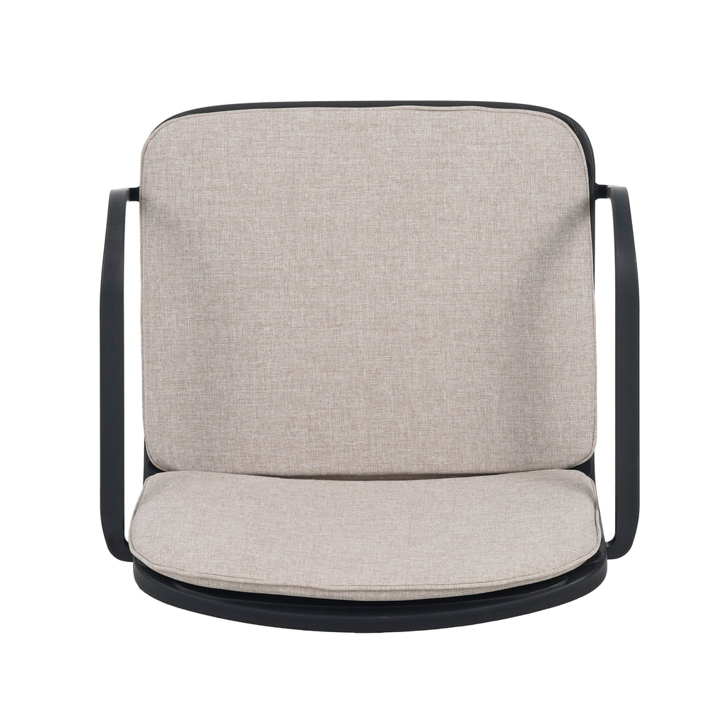 Outdoor Chat Set Polypropylene Black Beige Cushion 3 Piece Loveseat